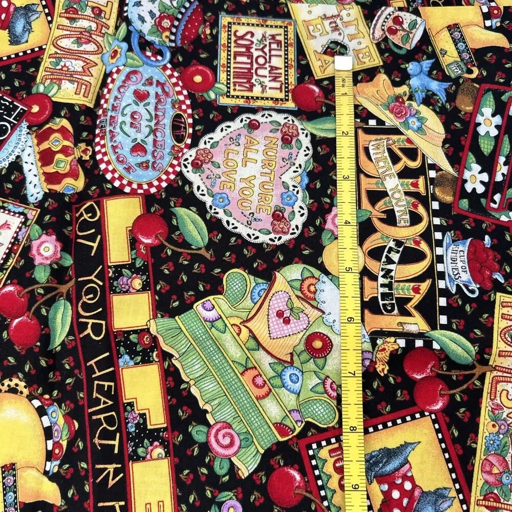 Vintage Mary Engelbreit Home Sweet Home Promotion Fabric 2002 Cranston 44